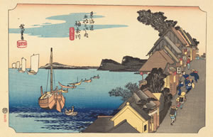 歌川広重(初代1797-1858)『東海道五拾三次・神奈川・台之景』（国立国会図書館所蔵）