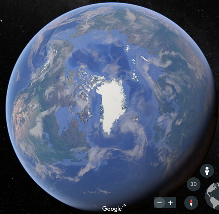 Google Earthで見たグリーンランド