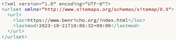 Ejemplo de Mapa del Sitio XML