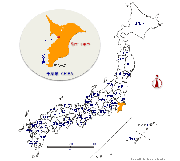 千葉県の形と位置