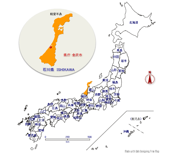 みんなの知識 ちょっと便利帳 石川県の形と位置 クイズ 形で当てよう都道府県の答え