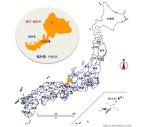 福井県の形と位置