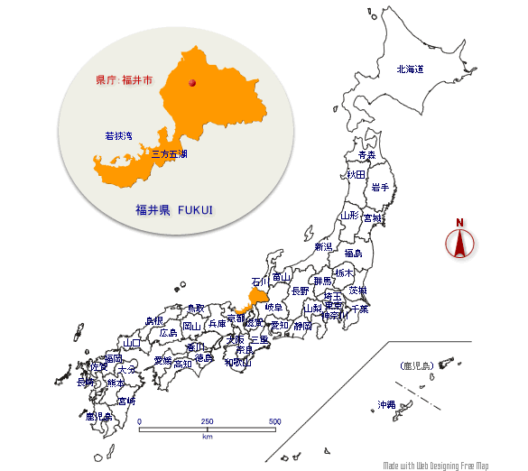 みんなの知識 ちょっと便利帳】[福井県の形と位置] - クイズ・形で当てよう都道府県の答え