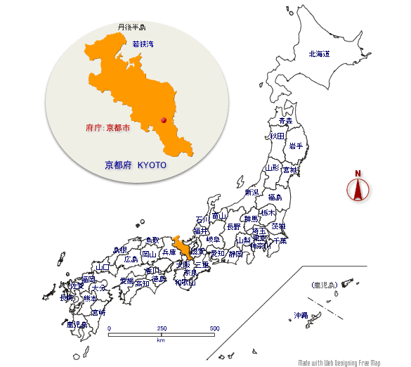 京都府の形と位置