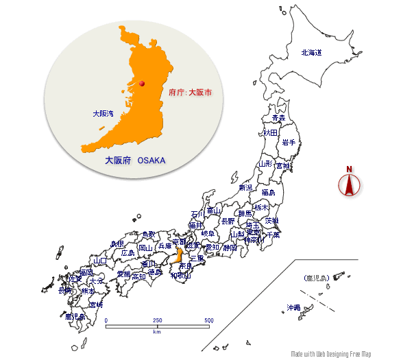 大阪府の形と位置