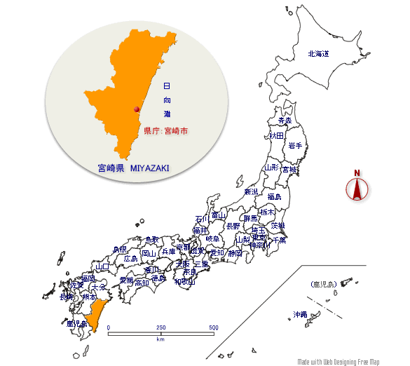 みんなの知識 ちょっと便利帳 宮崎県の形と位置 クイズ 形で当てよう都道府県の答え