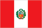 国章が入ったペルーの国旗