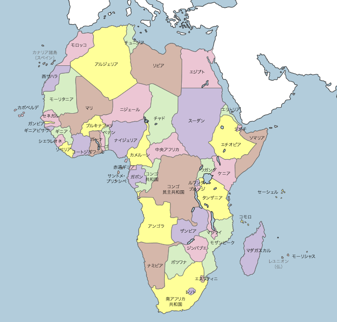 みんなの知識 ちょっと便利帳 ジグソーパズル 世界地図を作る アフリカ 完成サンプル 世界地図パズル
