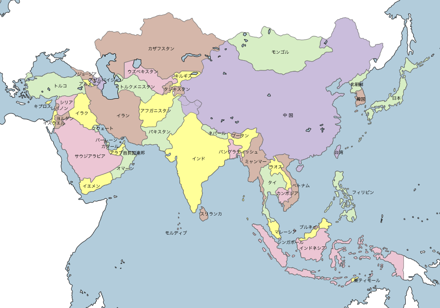 年の最高 アジア の 地図 国名 入り Trendeideas5
