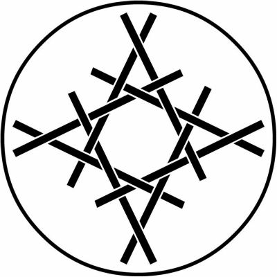 糸輪に糸組み合わせ井桁