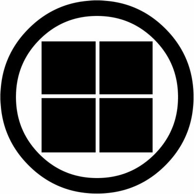 丸に平四つ割り石・丸に平四つ石