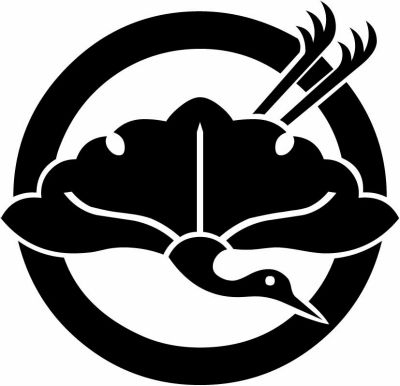 丸に銀杏鶴（２）