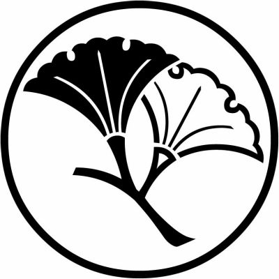 糸輪に陰陽二つ銀杏・糸輪に比翼枝銀杏