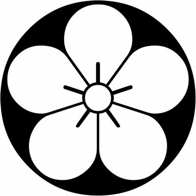 石持ち地抜き梅の花