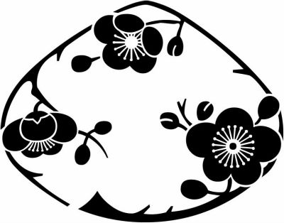 蛤形梅の枝