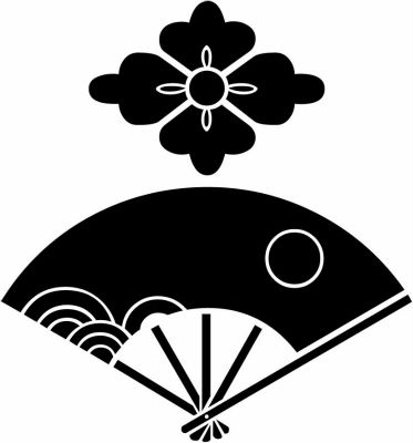 花菱に扇・花菱に月波の扇