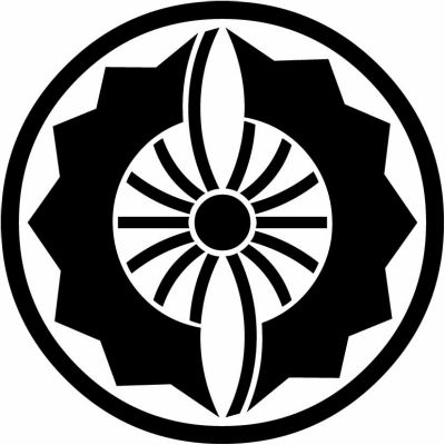 細輪に二つ雁木扇の丸