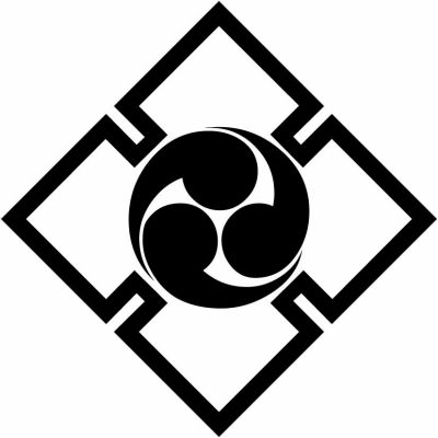 折り入り角に三つ巴・折り入り角に左三つ巴