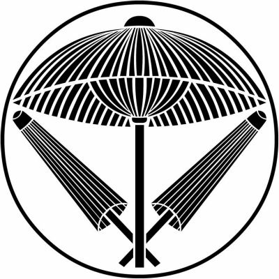 糸輪に中開き傘・糸輪に中開き三本傘