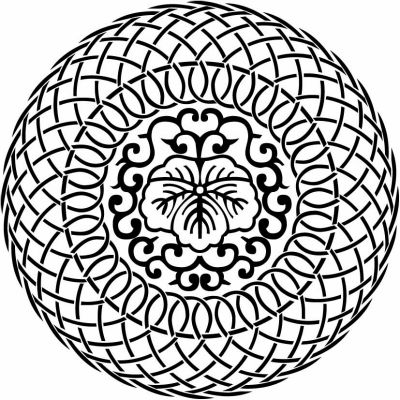 籠目釜敷に蔓蔦