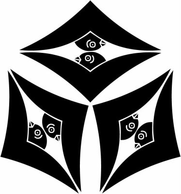 三つ寄せ対い雁金菱・六方向かい雁金菱