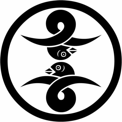 中輪に二つ頭合わせ結び雁金・中輪に頭合わせ二つ結び雁金