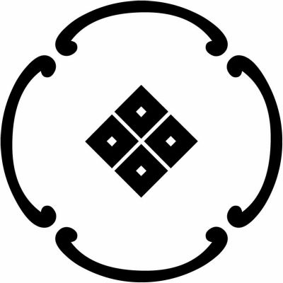 四つ鐶輪に豆四つ目・四つ鐶に隅立て豆四つ目