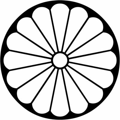 石持ち地抜き十六菊・石持ち地抜き十六葉菊