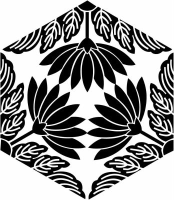 六角葉付き三つ横見菊・六角形葉付き三つ横見菊