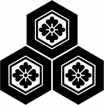 三つ盛り亀甲に花角