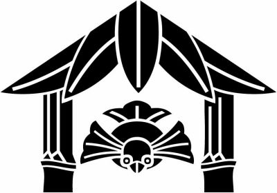 笹庵に脹ら雀・庵笹に脹ら雀