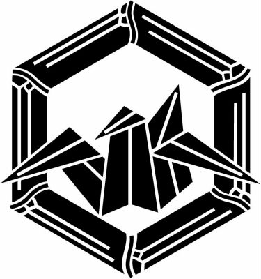 竹亀甲に折り鶴