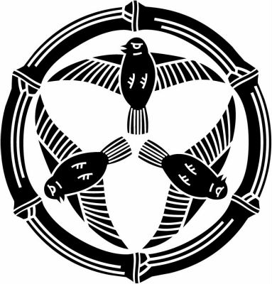 竹輪に三つ雀・竹輪に三羽雀