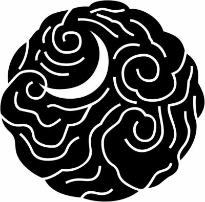 雲丸に地抜きの月・雲丸に地抜き月