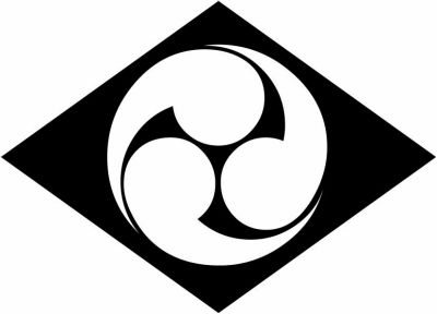 菱餅に地抜き左三つ巴