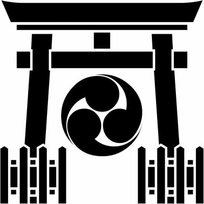 鳥居垣に巴・玉垣鳥居に巴・鳥居に垣に巴