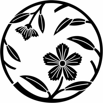秋の七草に出てくる植物の家紋：撫子枝丸（１）・なでしこえだまる