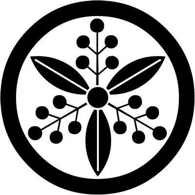 丸に三つ葉南天