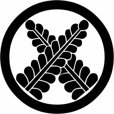 丸に違い藤の花