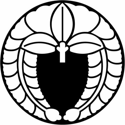 石持ち地抜き下がり藤