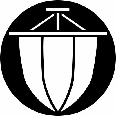 石持ち地抜き真向き帆・石持ち地抜き帆