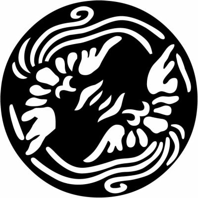 石持ち地抜き有職鳳凰