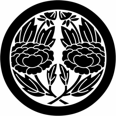 丸に違い枝牡丹