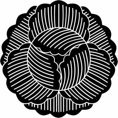 向こう牡丹（１）・真向き牡丹