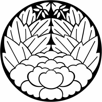 石持ち地抜き杏葉牡丹・石持ちに杏葉牡丹