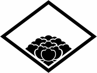 菱に覗き落ち牡丹・菱に覗き牡丹