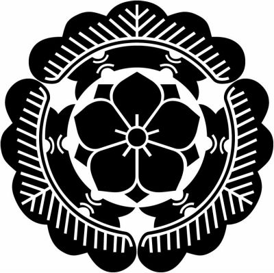 三つ松に八重桔梗