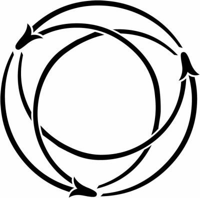 三つ追い組み松葉の丸