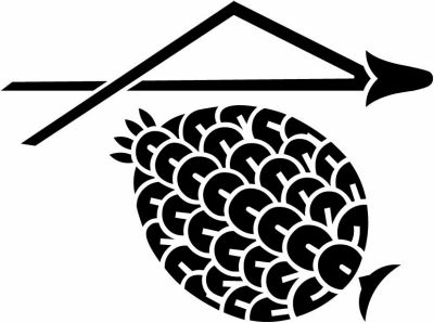 折れ松葉に松笠・永井松笠