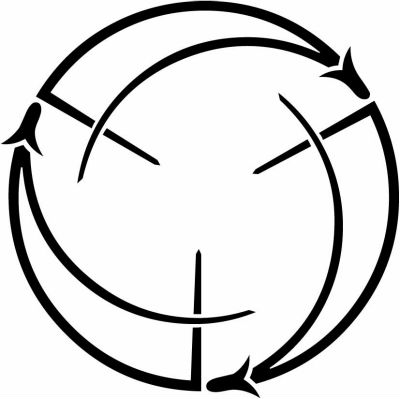 変わり折れ三つ松葉の丸